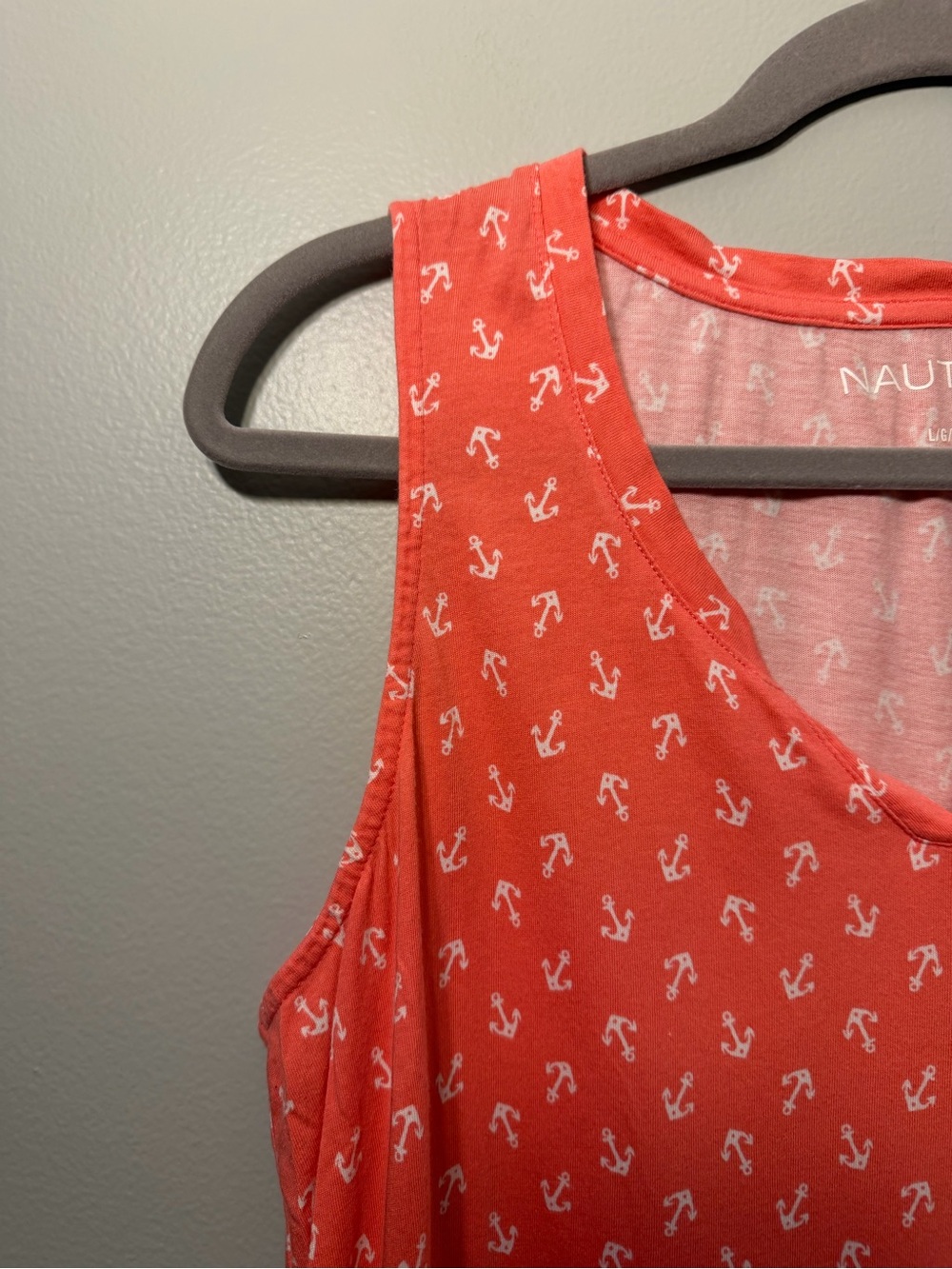 Nautica Coral Sleeveless Anchor Print Dress - Picture 3 of 8
